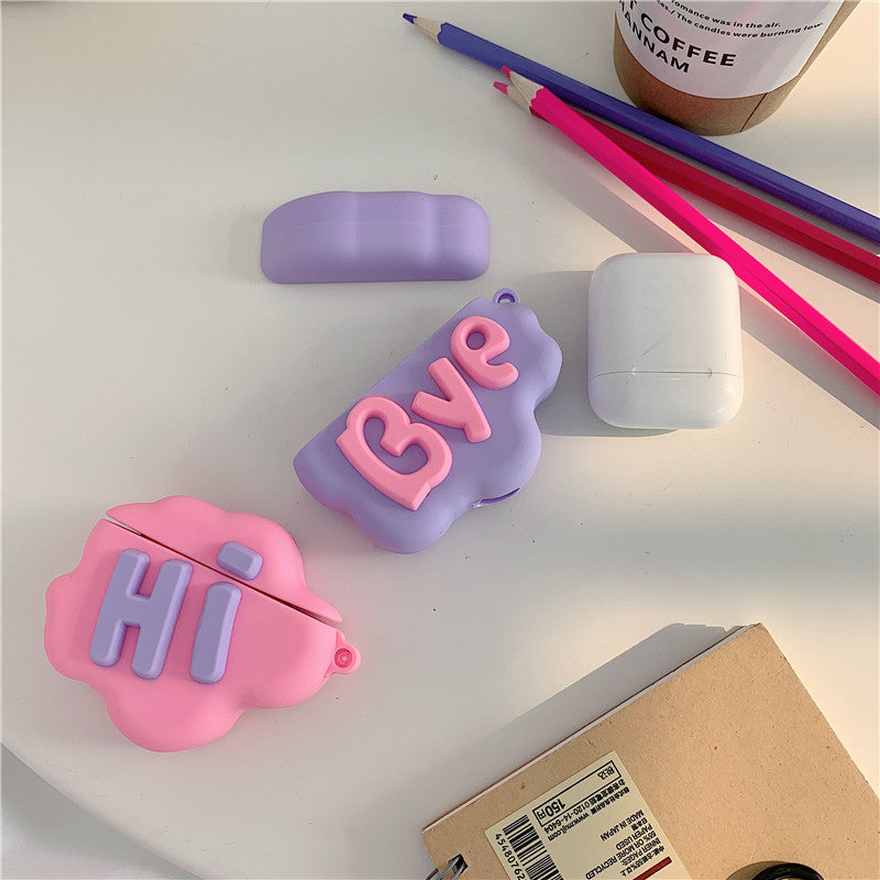 3D HI/BYE Cloud Letter Case For Apple Airpods Cute Cover - Cloud Tech