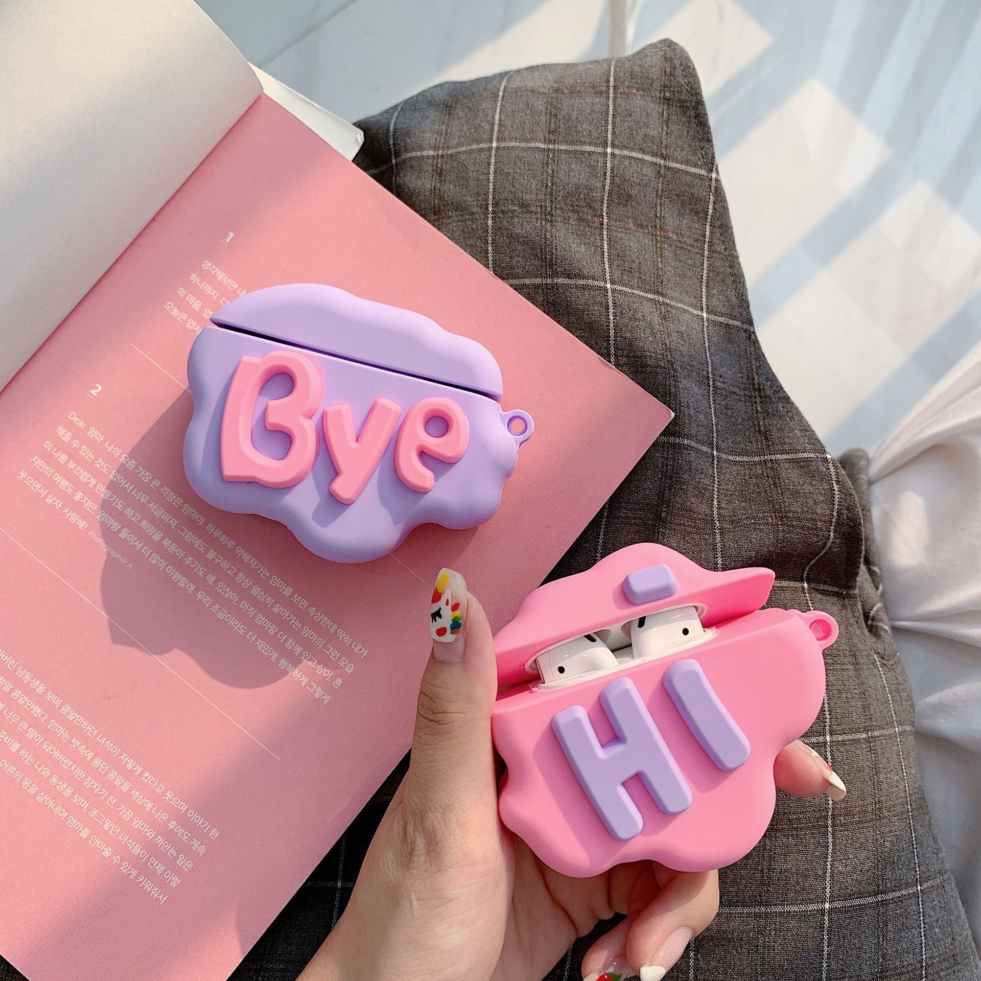 3D HI/BYE Cloud Letter Case For Apple Airpods Cute Cover - Cloud Tech