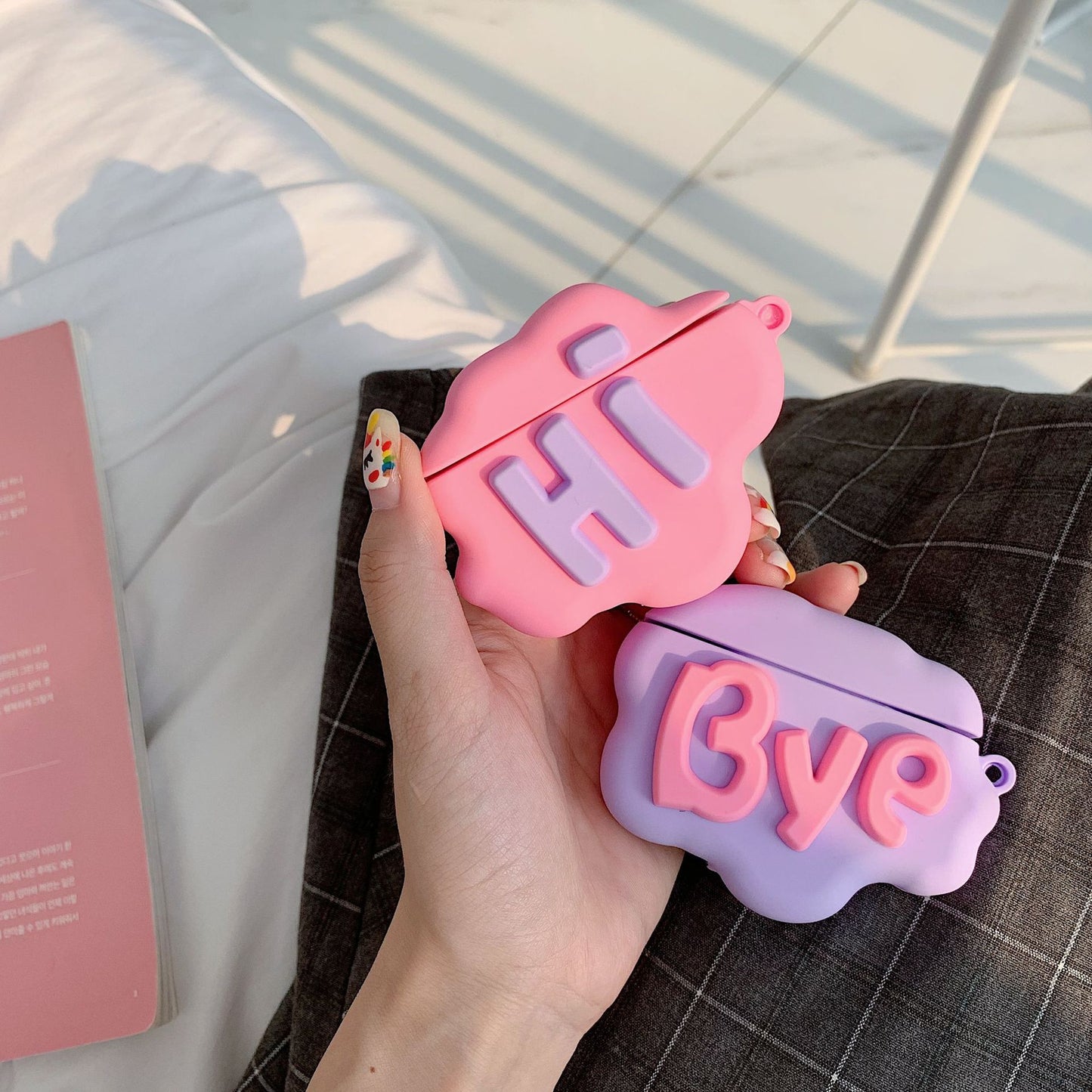 3D HI/BYE Cloud Letter Case For Apple Airpods Cute Cover - Cloud Tech